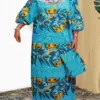 VONDA 2024 Bohemian Long Sundress Women Vintage Printed Party Maxi Dress Summer Casual Loose 3/4 Lantern Sleeve Robe Oversized