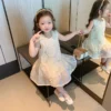 Summer Elegant Fashion Harajuku Slim Fit Children Clothes Loose Casual All Match Princess Dress Solid O Neck Sleeveless Dresses - Image 5