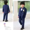 Boys Wedding Suit Teen Kids Photograph Performance Costume Children Jacket Vest Pants Bowtie Flower 5PCS Ceremony Tuxedo Dress