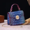 Felt Crocodile Pattern Handbag Mini Square Crossbody Bag Solid Color Pu Leather Purse For Women Shoulder Bag Fashion Small 2024 - Image 3