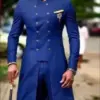 African Design Slim Fit Men Suits For Wedding Groom Tuxedos Royal Blue Bridegroom Suits Best Man Prom Party Blazer