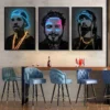 Neon Design Hip Hop Rapper Star 2Pac Singer Poster Canvas Painting Abstract Graffiti Wall Art Picture Home Room Bar Decor No LED - Image 2