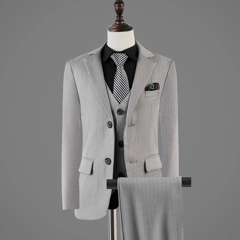 Wedding Suit For Boys Kids Formal Blazer Jacket Vest Pants Tie 4Pcs Photograph Suit Kids Birthday Dress Ceremony Tuxedo Costume