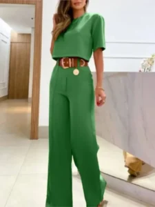 2023 Summer 2 Piece Sets Women Casual Crop Top T Shirt Outfit Long Pant Sets Tracksuit Two Piece Set Korean Fashion Clothing - Image 3