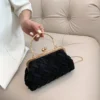 Women's PU Elegant Tote Bag Luxury Evening Bag With Metal Chain Pink Black Bridesmaid Handbag Wedding Party Prom Shoulder Bag - Image 5