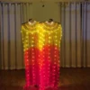 Silk Led Light Rainbow Fold Fans Belly Dance Stage Performance Party Cosplay Costume Shows Bar Nightclub Accessories - Image 2