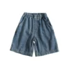 Boys Summer Shorts New Casual Solid Color Cotton Thin Denim Fabric Children Short Jeans Clothing for Kids 4 5 7 9 11 13 14 Years - Image 6