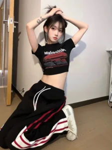 Cargo Pants Women Mid Waist Panelled Baggy Trendy Streetwear Temperament Korean Style Hip Hop Fitness Ankle Length Spring Summer - Image 5