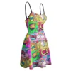 Panels Crazy Colorful Girly Comic Book Pop Art Strappy Dress Women's Sling Dress Graphic Cool Sexy Parties Funny Geek Woman's - Image 4