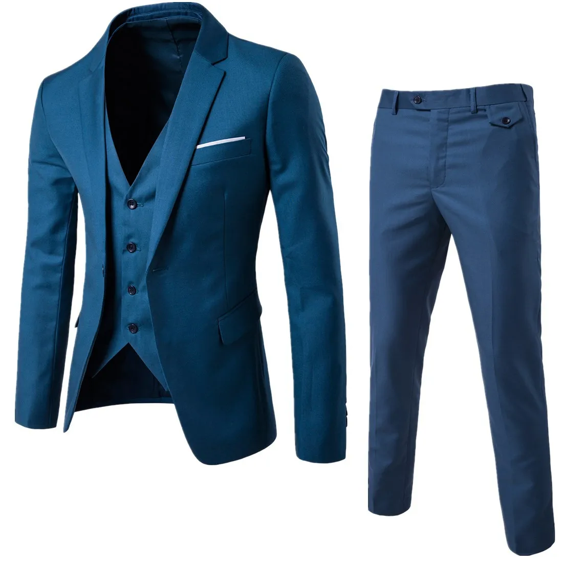 3 Pieces Elegant Suits Vest Pants Brand Slim Fit Single Button Party Formal Business Dress Suit Terno Wedding Suits for Men