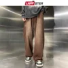 LAPPSTER Y2k Tie Dye Corduroy Streetwear Sweatpants 2023 Overalls Hip Hip Joggers Wide Leg Pants Korean Fashions Stacked Pants - Image 2