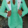 Gwenhwyfar Mint Green Groom Male Wedding Prom Suit Slim Fit Tuxedo Mens Formal Business Work Wear Suits 3Pcs (Jacket Pants Vest)