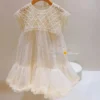 New 2023 Girls Prin cess Dress Casual Spring Summer Children's Wear Korean Pearl Neck Princess Dress Fashion Yarn Dress Dress - Image 4