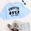 1989 Crop Tops Taylor Crop Tops Music Album Gift for Her Swift O-Neck Short Sleeves Crop Tops - Image 4