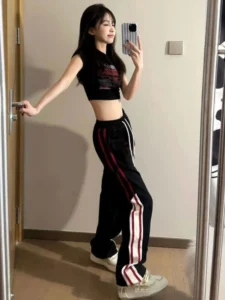 Cargo Pants Women Mid Waist Panelled Baggy Trendy Streetwear Temperament Korean Style Hip Hop Fitness Ankle Length Spring Summer - Image 4