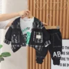 Spring Autumn Korean Baby Boy Clothes 9 To 12 Months Turn-down Collar Cardigan Denim Coats T-shirts Jeans for Boys Outfits - Image 3