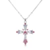 harong Popular Y2k Cross Summer Necklace Inlaid Colorful Crystal Trendy Accessories Jewelry Gifts for Friends Women Girls - Image 5