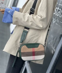 Genuine Leather Women Bag Small Canvas Crossbody Handbag Wide Strap Trendy Square Flap Designer Luxury Sling Shoulder Bags Box - Image 2