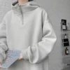 Turtleneck Hoodie Zipper Pullovers Streetwear Hip Hop Hooded Sweatshirt Men Clothing Korean Couples Harajuku Coat - Image 3