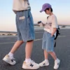 Boys Summer Shorts New Casual Solid Color Cotton Thin Denim Fabric Children Short Jeans Clothing for Kids 4 5 7 9 11 13 14 Years - Image 2