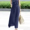 ZANZEA Elegant Party Long Dress Summer Lapel Sleeveless Shirtdress Women Solid OL Work Sundress Fashion Drawstring Waist Vestido
