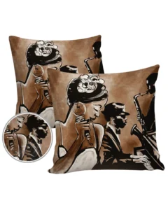 2pcs Pillowcase Woman Singer Piano Musical Instrument Retro Cushion Cover Sofa Throw Pillowcase Bedroom Home Decor Pillow Cases - Image 2