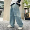 Kids Boys Jeans Blue Elastic Waist Denim Pants 5 6 7 8 9 10 11 12 13 14Years Old Children's Clothing Loose Casual Boys Trousers - Image 5