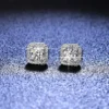 Luxury Platinum Pt950 Moissanite Diamond Earrings for Women Deluxe Square Wrap D Color Wedding Earrings Jewelry - Image 6