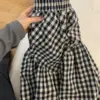 Japanese Fashion Plaid Skirt Spring Summer High Waist A-Line Skirt Women Students Clothes Mid-Calf Skirt School Y2K Streetwear