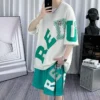 Men's casual Shorts Set alphabet print T-shirt two piece set summer high street hip hop casual wear - Image 2