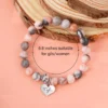 8mm Natural Stone Pink Beads Handmade Wrap Stainless Steel Heart Love Charm Taylor Swift Fans Bracelet Jewelry for Music Concert - Image 5