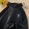 American New Heavy Suede Sweater Men Y2K Street Fashion Trend Harajuku Lazy Wind Loose Padded Embroidered Couple Hooded Coat Top - Image 2