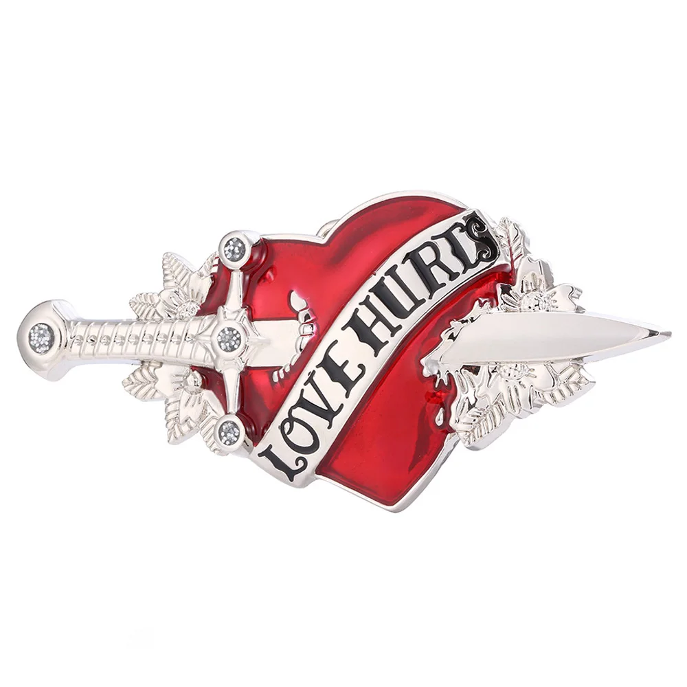 T-DISOM-Cowgirl Heart Metal Belt Buckle for Women, New Design, Love Hurts, Fashion