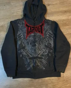 American New Tapout Zipper Hoodie Y2K Harajuku Retro Hip Hop Print Oversized Hoodie Sweatshirt Men And Women Gothic Streetwear - Image 4