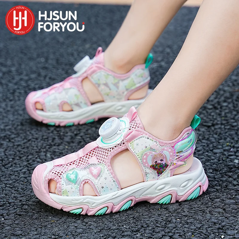 Hot Sale Summer Children Sandals Girls Shoes Sports Shoes Hollow Kids Fashion Sneakers Non-Slip Lightweight Candy Color Sandals