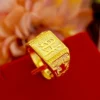 Gold shop with 999 gold ring men's fortune adjustable 5D real gold ring smooth sailing domineering male ring - Image 3