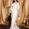 Elegant Vintage Sexy Ivory Silky Ruffle Long Sleeves O Neck Formal Occasion Prom Dress Evening Party Gowns Customized 2024