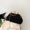 Women's PU Elegant Tote Bag Luxury Evening Bag With Metal Chain Pink Black Bridesmaid Handbag Wedding Party Prom Shoulder Bag - Image 2