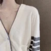 Women's hot selling long sleeved autumn and winter cashmere women's V-Neck Sweater TB style new women's cashmere casual cardigan - Image 3