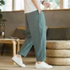 6 Colors! 2023 New Men's Casual Pants Versatile Cotton Hemp Loose Linen Pants Korean Style Trendy Pants Straight Sleeve Joggers - Image 5