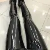 New Soft Strethcy Shiny Wet Look Faux Leather Leggings Women Sexy Black Stretch Pencil Pants Slim Fashion PU Leggins
