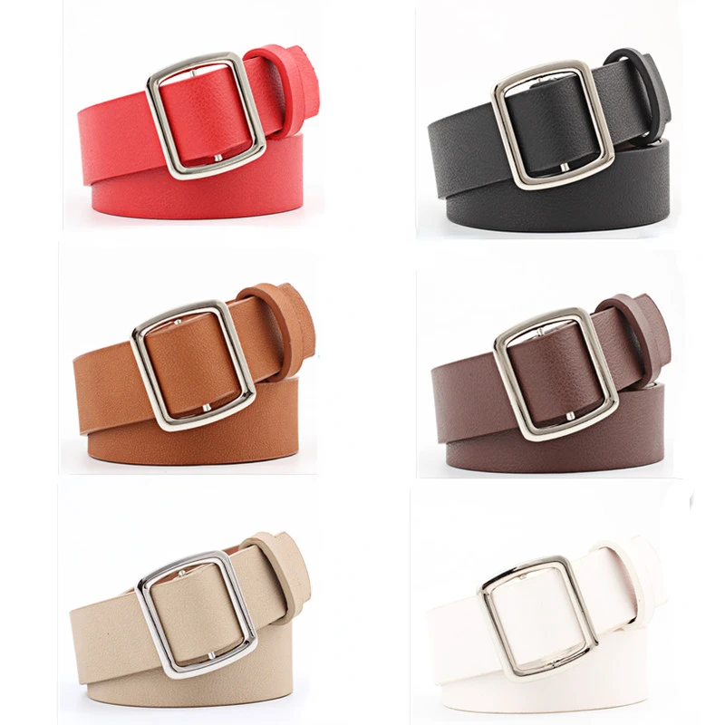 Women Belt Luxury Designer No Hole Adjustable Belt Buckle Fashion Leather Jeans Waistband Girl High Quality Female Belts New