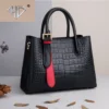 Women`s crocodile pattern sewing shoulder bag European and American retro designer messenger bag Simple large capacity handbag - Image 3