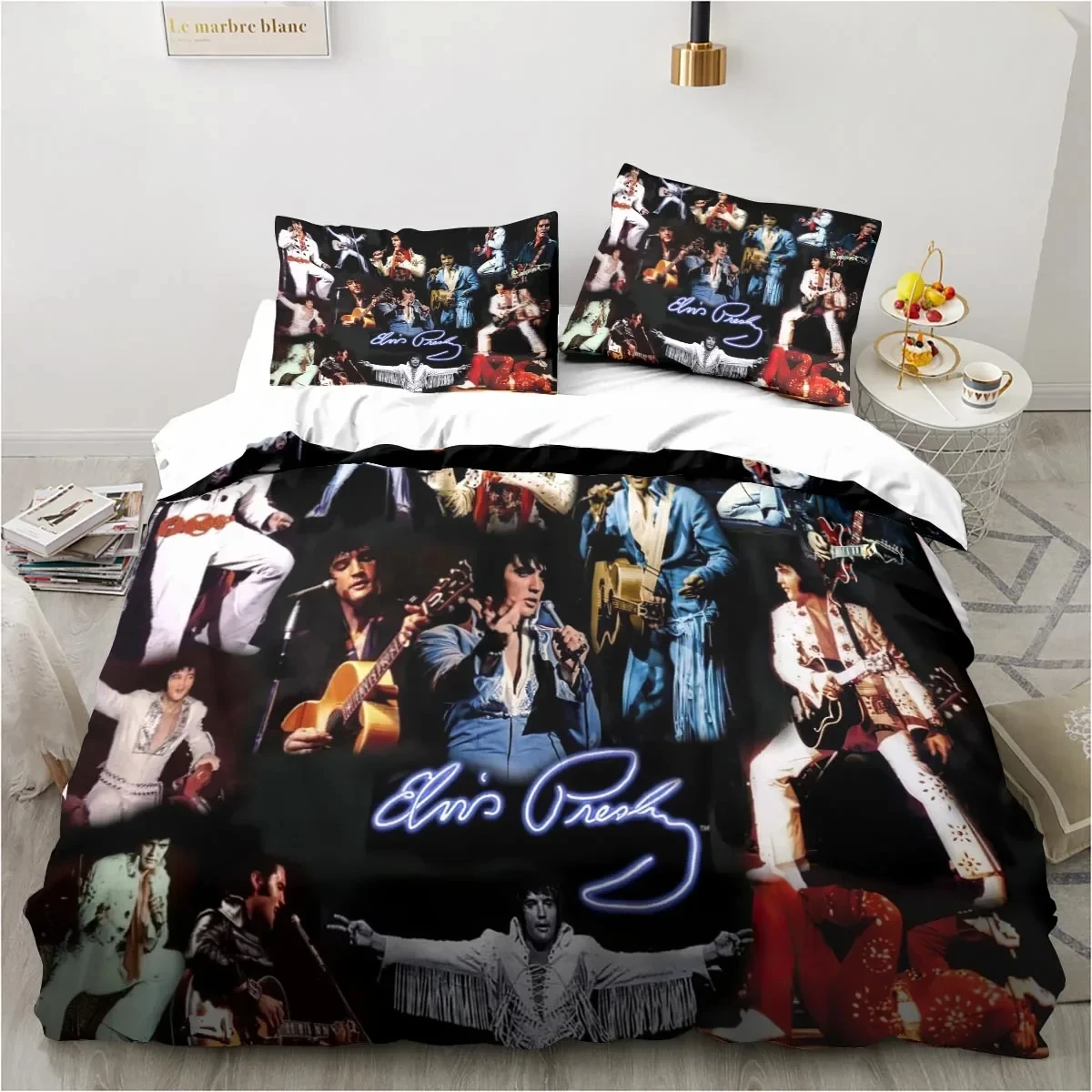 3D Printing Singer Elvis Presley Bedding Set Duvet Cover Bed Set Quilt Cover Pillowcase Comforter king Queen Size Boys Adult