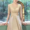 DongCMY Luxury Champagne Cocktail Dress Ladies 2024 New Quinceanera Dress High-end Party Evening Wear