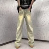 Men's Tie-dyed Washed Jeans Fashion Straight New Casual Wide Leg Pants Mans Streetwear Korean Hip Hop Trousers Male Denim A74 - Image 2