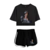 Beyoncé 2023 Beyonce Renaissance World Tour logo Merch Tops Two Piece Set Shorts Lovely TShirt Harajuku Streetwear Girl Sets - Image 2