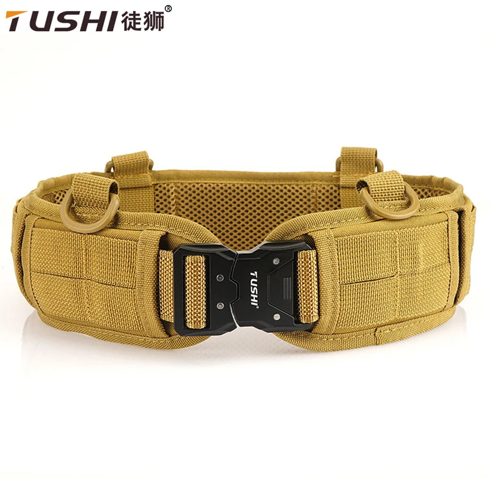 TUSHI New Tactical Padded Belt Airsoft CS Combat Molle Airsoft Belts Duty Paintball Waist Belt War Game Hunting Accessories