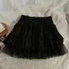 Kawaii White Mini Skirt Women Black Harajuku Cute Fluffy Skirts Lolita Aesthetic Emo Alt 2023 Korean Fashion Clothes Streetwear - Image 4