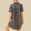 Mini Denim Dress Women 2024 Summer New Casual Loose Washed Short-Sleeved Thin V Neck A-line Dresses - Image 5